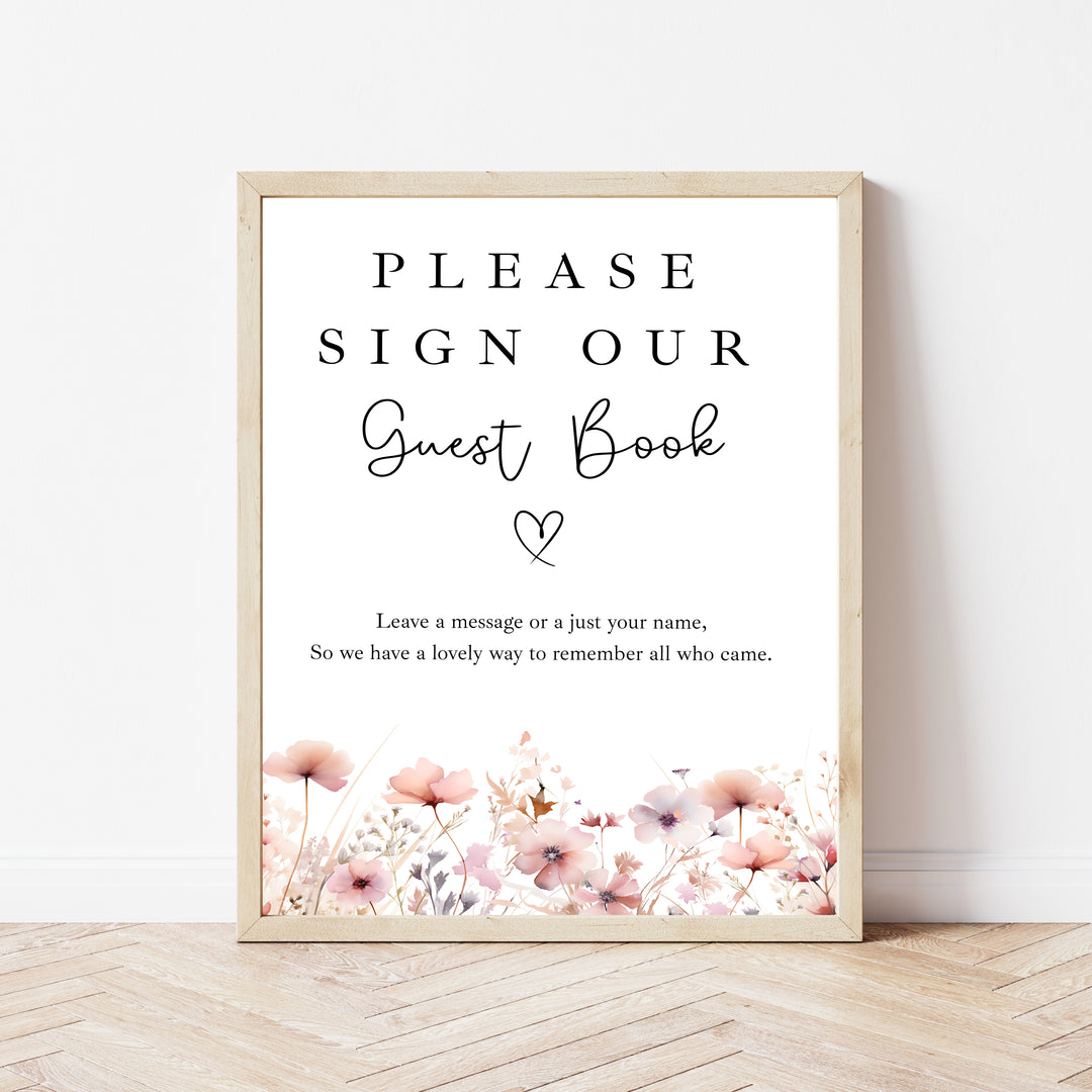 Personalised Floral Wedding Guest Book