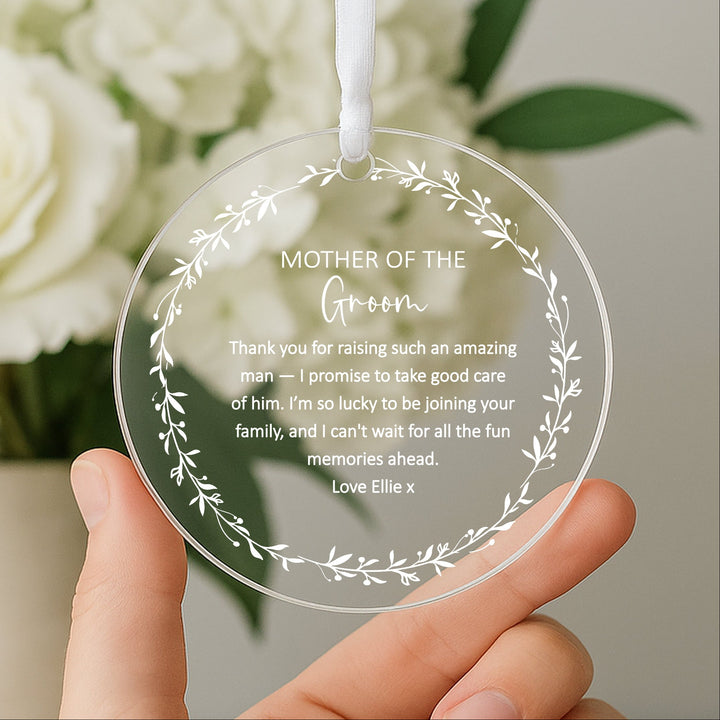 Personalised Mother Of Groom Keepsake Ornament