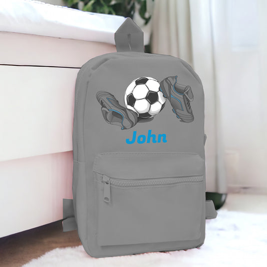 Personalised Grey Football Backpack