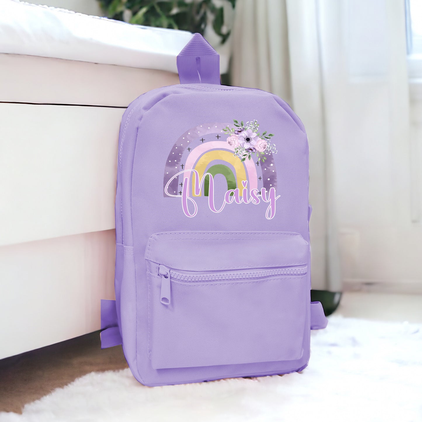 Personalised Purple Rainbow Back Pack