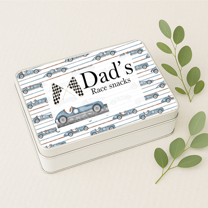 Dad’s Race Watching Tin – Personalised Gift for Him