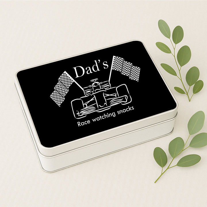 Dad’s Race Watching Tin – Personalised Gift for Him